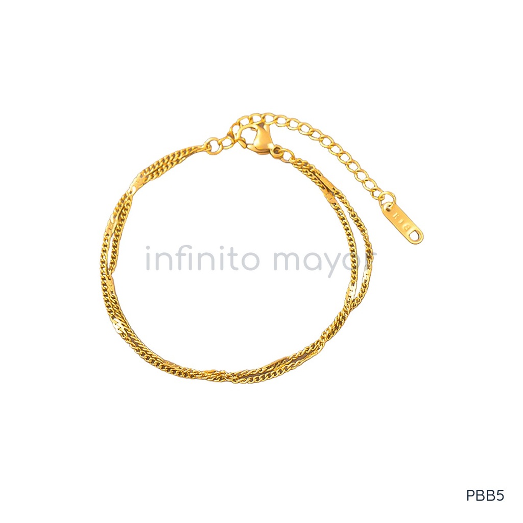 [PBB5] Pulsera de eslabones en acero inoxidable 304 con baño de oro y recubrimiento PVD