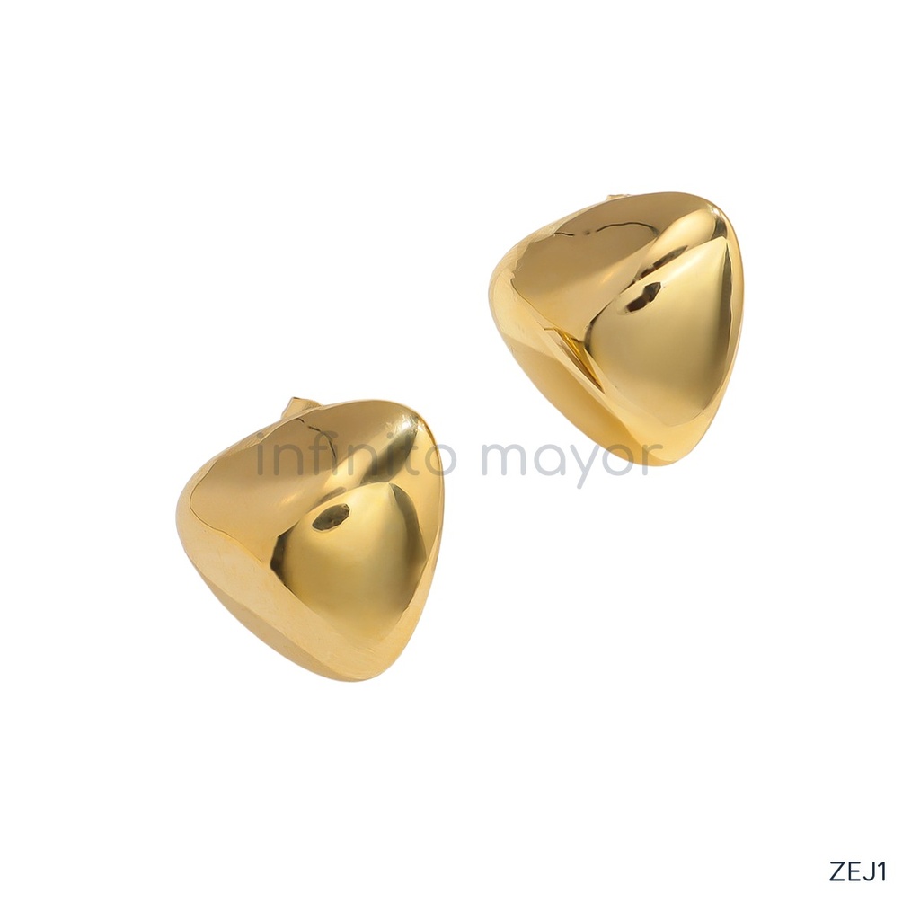 Zarcillos dorados, triángulo curvo abombado
