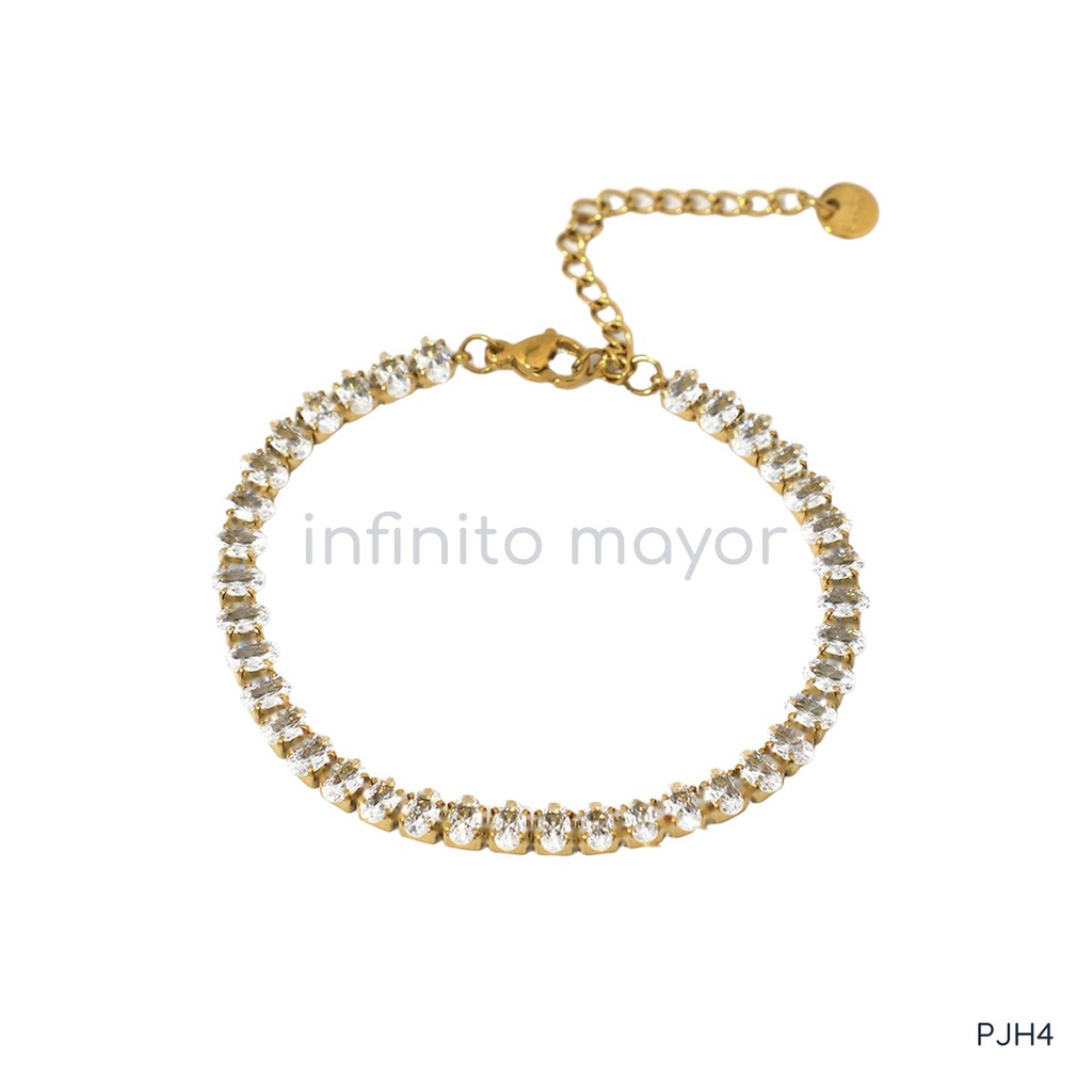 [PJH4] Pulsera de diseño geométrico en acero inoxidable 304 con recubrimiento PVD y chapado en oro 18k