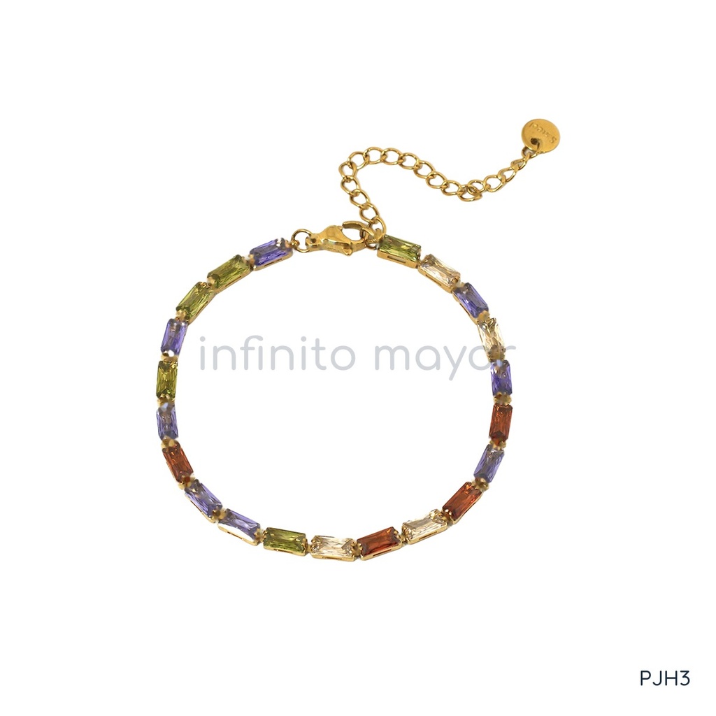 [PJH3] Pulsera de diseño geométrico en acero inoxidable 304 con recubrimiento PVD y chapado en oro 18k