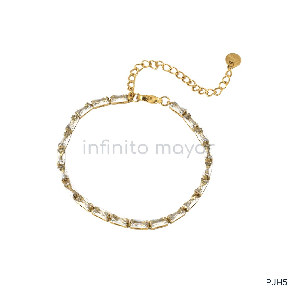 [PJH5] Pulsera de diseño geométrico en acero inoxidable 304 con recubrimiento PVD y chapado en oro 18k
